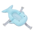 thumbnail image 4 of Bañera para lavabo para bebé, ajuste de rotación con hebilla de 3 vías, drenaje rápido, cojín para bañera para recién nacido de 0 a 6 meses, azul claro, 4 of 12
