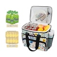 thumbnail image 2 of FORMRS Insulated Cooler Bag 24 Cans Capacity Soft Leakproof Lunch Box with Side Pockets, Blue Wildflower Pattern, 2 of 7