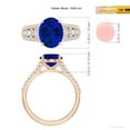 thumbnail image 5 of ANGARA Lab Grown 3.3 Ct Blue Sapphire Split Shank Engagement Ring for Women in 14K Rose Gold (Size-10x8mm) | September Birthstone, Anniversary, Jewelry Gift for Women | Lab-Grown Blue Sapphire Ring, 5 of 8