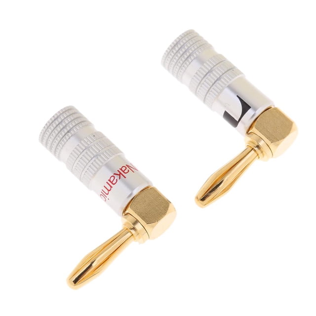 Yinanstore 2 Pcs Fiches Banane 4mm Câble Audio Connecteurs Audio Prise en Forme de L