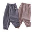 thumbnail image 4 of XinLfly Baby Kids Pants for Boys Girls Casual Soft Cotton Linen Pants with Pocket Summer Anti-Mosquito Trousers for Unisex,Brown,3-4T, 4 of 6