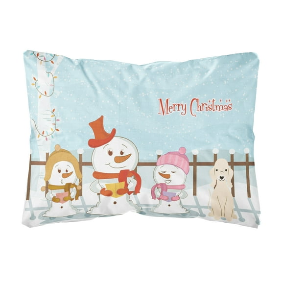Caroline's Treasures BB2422PW1216 Merry Christmas Carolers Bedlington Terrier Sandy Canvas Fabric Decorative Pillow, 12H