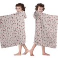 thumbnail image 4 of Light Pink Christmas Gnome Pattern Hooded Bath Towel，60"x35" for Ages 3 To 12 Kids, Quick Dry Lightweight Soft Microfiber Hood Beach Towel Cover Up for Kids, 4 of 7