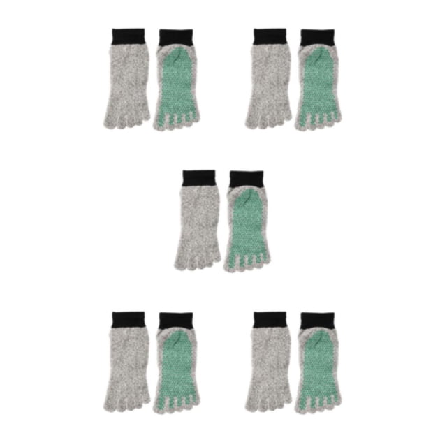 Maytalsory Stay Secure And Comfortable With 5 Toe Separation Socks For Barefoot Activities Gray green Black bin 5Set