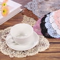 thumbnail image 4 of Uxcell 2 Pack Retro Lace Placemats Crochet Cup Vase Table Mat, 11x9inch, Beige, 4 of 7