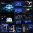 thumbnail image 3 of Computadora Escritorio Completa Xtreme PC Gaming Intel Core i7 12700 16GB SSD 500GB Monitor 27 WIFI White juegos casuales, trabajo y estudio, 3 of 6