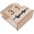 thumbnail image 2 of Calendrier de Bureau en Bois Rétro Perpétuel, Calendrier de Bureau Réutilisable Manuel, Calendrier en Blocs de Bois, Affichage des Mois, Semaines, Dates, 2 of 5