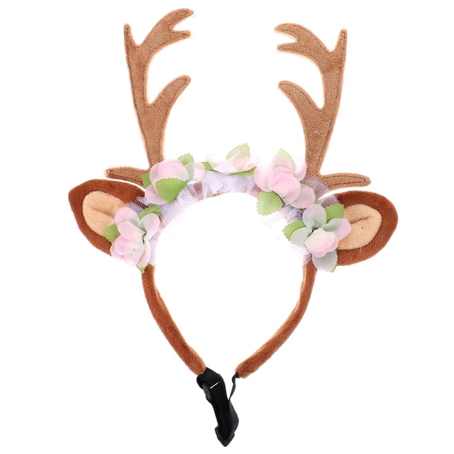 Diadema creativa para mascotas para fiesta de Navidad, diadema para perros, tocado de cuerno de ciervo simulado