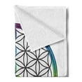 thumbnail image 2 of Hippie Soft Flannel Fleece Throw Blanket, Life and Peace Forming Flower in Rainbow Colors Abstract Style Design, Cozy Plush for Indoor and Outdoor Use, 60" x 80", Multicolor, by Ambesonne, 2 of 5
