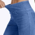 thumbnail image 4 of TRUNZI Wide Leg Jeans for Women Casual Stretchy High Waist Casual Pull On Flare Denim Pants with Pockets,Blue,Size S, 4 of 9
