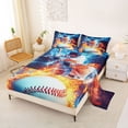 thumbnail image 2 of Erosebridal Baseball Gamer Full Size Sheets,Ball Games Sport Theme Bed Sheets For Boy Teens 4pcs, 2 of 6