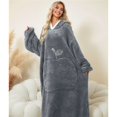thumbnail image 5 of Wearable Blanket Hoodie for Adult Plush Blanket Sweatshirt Navy Blue One size, 5 of 10