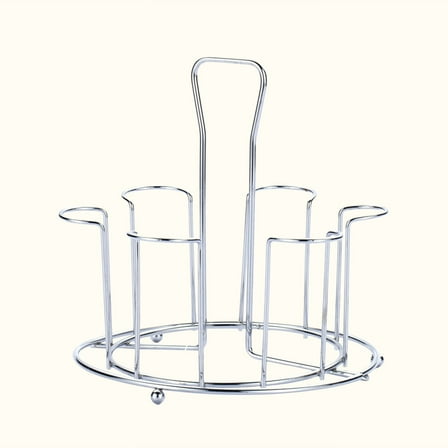 NICEXMAS Silver Stainless Steel Wine Glass Holder with Drain Storage for Kitchen