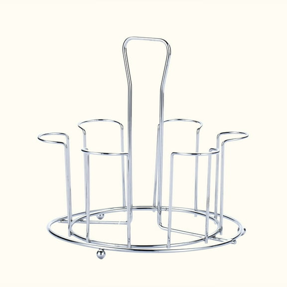 NICEXMAS Silver Stainless Steel Wine Glass Holder with Drain Storage for Kitchen