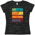 thumbnail image 3 of Inktastic Wakeboarding Eat Sleep Wakeboard Repeat Women's T-Shirt, 3 of 5