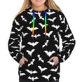 thumbnail image 4 of Hoodies for Women - Bat halloween doodle cool black Comfrt Colour Drawstring Women'S Fashion Hoodies & Sweatshirts, Fall Outfits Clothes for Women 2024 Pullover with Kangaroo Pocket, 4 of 7