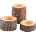thumbnail image 1 of HAHADAXA 3pcs/Set Wood Candle Holders Tea Light Candle Holders Home Decoration Dinner Table, Coffee Table Flower Pot for Rustic Wedding Party Birthday Holiday Short Size, Medium Size, Tall Si, 1 of 7