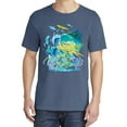 thumbnail image 2 of Wild Bobby, Classic Fresh Mahi Classic Nautical, Fish, Garment-Dyed Washed Look Short Sleeve Tees, Navy, X-Large, 2 of 3