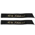 thumbnail image 3 of HAKIDZEL Celebration Accessory Letter Printing Sash 2Pcs Black Satin, 3 of 10