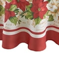 thumbnail image 3 of Elrene Home Fashions Red and White Poinsettias Holiday Tablecloth, 60" x 84" Oval, Multi, 3 of 5