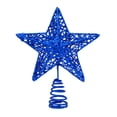 thumbnail image 2 of Christmas Tree Topper 8 Inch Glitter Star, Blue Wireframe Christmas Tree Star Decorative Holiday Tree Top for Home Xmas Party Christmas Tree Decorations, 1 Pack, 2 of 6