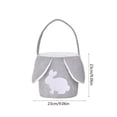 thumbnail image 3 of Tuscom Gray Corduroy Bunny Tote Bag, Easter Basket for Egg Hunts & Candy Storage, Easter Bag for Teens, Reusable Easter Bunny Bag with Handle, Holiday Party Favor Decor for Teens and Women, 3 of 6