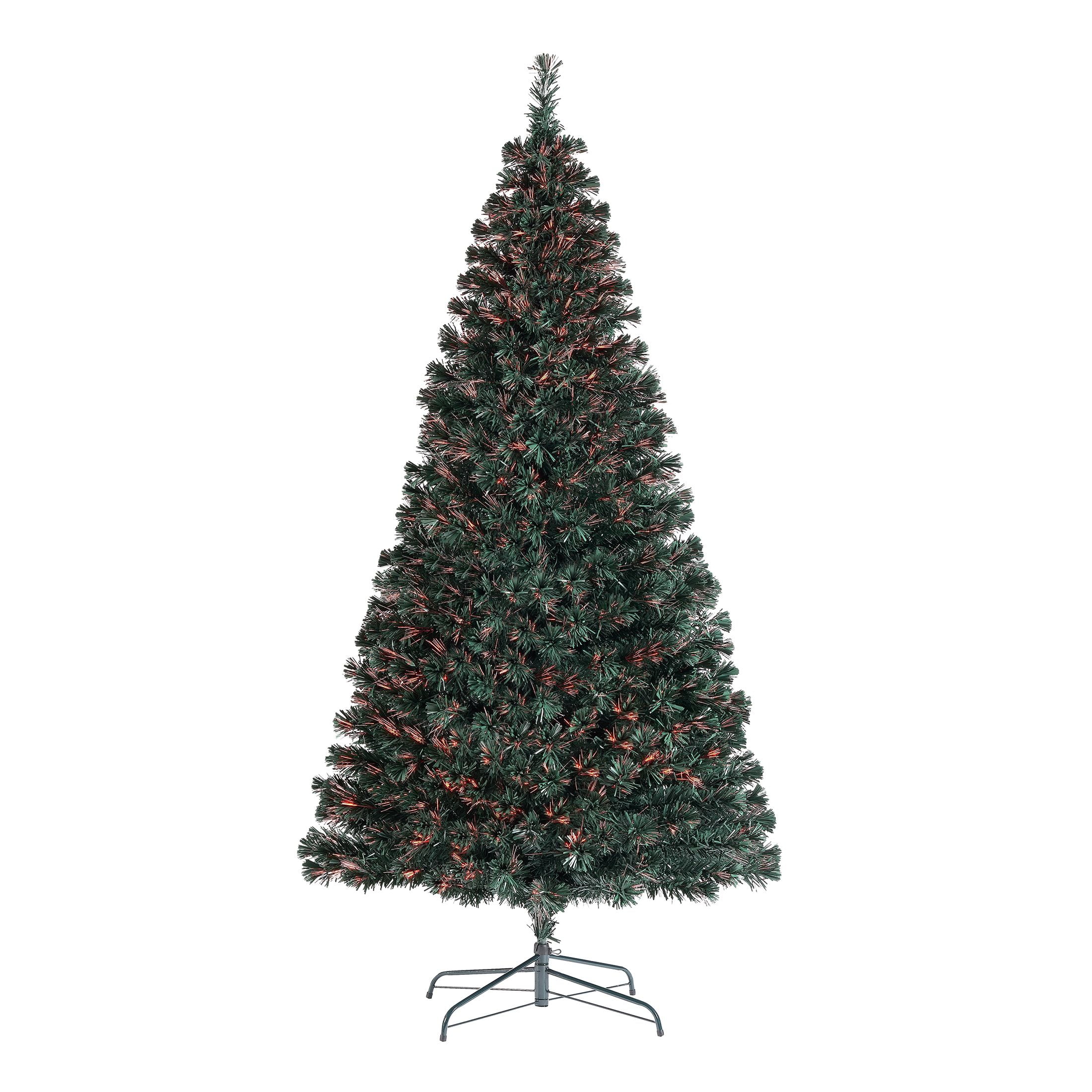 Holiday Time Prelit Fiber Optic Spruce Artificial Christmas Tree, 7', Multi-Color