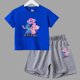 thumbnail image 3 of Nuevo conjunto de camiseta y pantalones cortos de verano con dibujos animados de Disney, bonito Stitch Angel para niños y niñas, ropa de algodón para niños, conjunto informal de 2 piezas para niños, 3 of 5