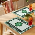 thumbnail image 4 of St. Patrick's Day Placemats Set of 6, Gradient Light Green Lucky Shamrocks Green Buffalo Plaid Non-Slip Place Mats Washable Table Mats for Kitchen Dining Table Decorations Indoor/Outdoor, 4 of 9
