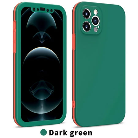 Hybrid Dual Layer iPhone 8 Plus Case (Green) Camera Lens Protection 360° Full Enclosing Protective Shockproof and Scratch Resistant Cover