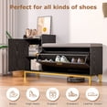 thumbnail image 6 of VECELO Shoe Storage Bench with Flip Drawer, Entryway Cabinet with Adjustable Shelves and Removable Seat Cushion, Black, 6 of 10