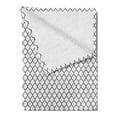 thumbnail image 2 of Quatrefoil Soft Flannel Fleece Blanket, Moroccan Monochrome Lattice Symmetrical Classic Lines Motif Print, Cozy Plush for Indoor and Outdoor Use, 50" x 70", Charcoal Grey and White, by Ambesonne, 2 of 5