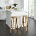 Mainstays Natural Wood Backless Indoor Bar Stool, Fully Assembled, 29
