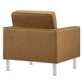 thumbnail image 4 of Modway Loft Tufted Vegan Leather Upholstered Living Room Armchairs in Silver Tan - Set of 2, 4 of 10
