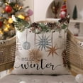 thumbnail image 3 of Christmas Pillow Covers 20x20 inch Set of 4 Christmas Tree Gloves Hello Winter Decorative Blue White Stripe Throw Pillow Covers Winter Farmhouse Decoration for Home Couch, 3 of 5