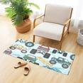 thumbnail image 4 of Luxury Bathroom Rug 39"x20" Non Slip Bedroom Mat Plush Shaggy Soft Absorbent Bath Rugs Washable Carpet for Kitchen Shower and Tub Monster Truck Cartoon Blue, 4 of 6
