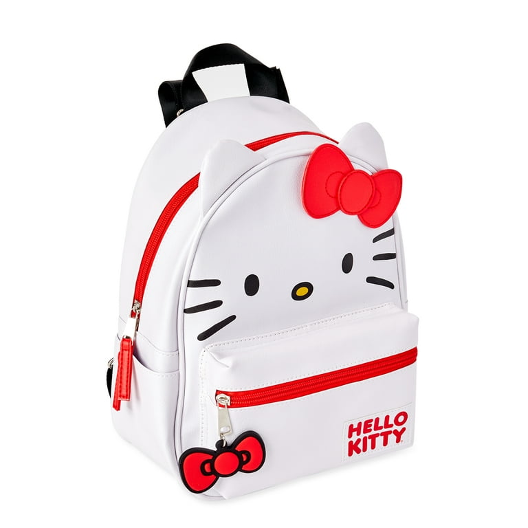 Cute Hello Kitty Leopard Backpack White - Pink Laptop School Books