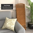 thumbnail image 3 of Red Lantern 4 ft. Short Fiber Weave Folding Screen - Dark Beige - 3 Panels, 3 of 7