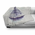 thumbnail image 3 of Vintage Boat Soft Flannel Fleece Blanket, Watercolor Art Vibrant Retro Ship Antique Victorian Marine Coastal Charm, Cozy Plush for Indoor and Outdoor Use, 70" x 90", Purple Pale Blue, by Ambesonne, 3 of 6