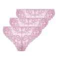 thumbnail image 2 of ONLY Braguitas brasileñas para mujer, paquete de 3 - ONLCHLOE LACE BRAZIL, encaje Rosa
 M (Medium), 2 of 3