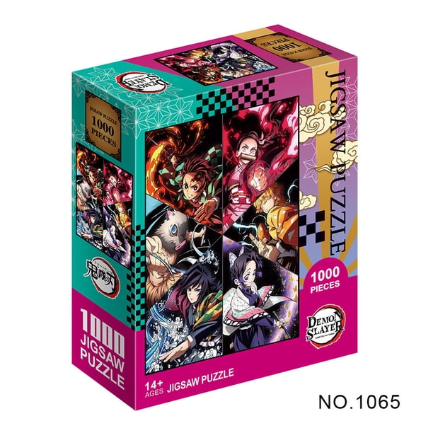 Rompecabezas de 500/1000 piezas para adultos, Demon Slayer, serie de Anime japonés, dibujos animados Kimetsu, juguetes educativos para niños, regalos