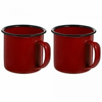 ACDANC 2Pcs Enamel Mugs Camping Mugs Enamel Coffee Tea Mug Drinking Cups for Office Travel Tea Cups