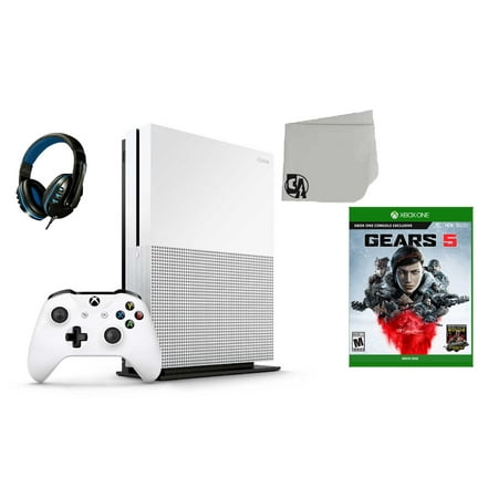 Microsoft Xbox One S 500GB Gaming Console White with Gears 5 BOLT AXTION Bundle Like New