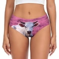 thumbnail image 1 of Fotbe Flower Field Cow Calzones Estampados para Mujer – Ropa Interior de Algodón, Cómoda, Suave y Elástica-4X-Large, 1 of 6