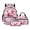 Axolotl Strawberry Cherry Blossom, variant on Xoenoiee Lizard Hunting Camo Print Backpack for Girls Boys Middle School Bag with Lunch Bag and Pencil Case 3 In 1 Set Elementary Bookbag School Back Packs for Kids Daycare Satchel Rucksack