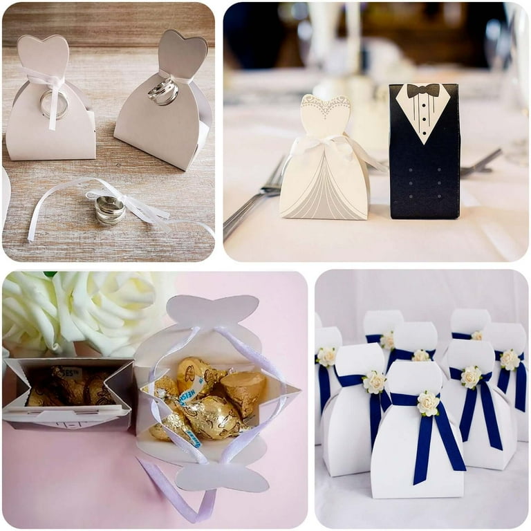 open lace back dress 100pcs Party Wedding Favor Dress & Tuxedo Bride and favor Boxes