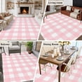 thumbnail image 5 of 5'x8' Area Rugs, Pink Buffalo Plaid Indoor Outdoor Area Rug for Living Room Bedroom, Farmhouse Pink White Checkered Washable Bathroom Rugs Kitchen Floor Carpet Mats Home Decor Aesthetic, 5 of 8