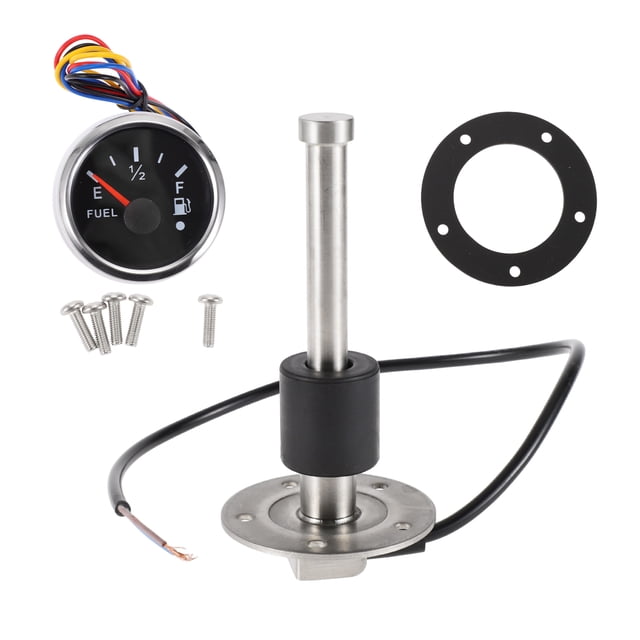 Kit de Unidad de Envío de Combustible y Medidor Unique Bargains 4.92" Longitud Unidad de Envío de Combustible para Barcos Sensor de Combustible Marino Metal Tono Plateado Negro 1 Juego 0-190 Ohm