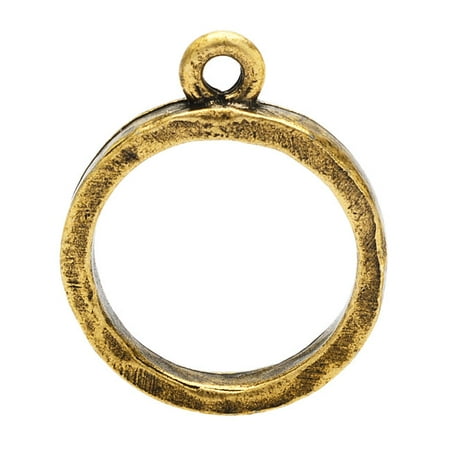 - Nunn Design Toggle Clasp, Hammered Toggle Ring 23.3mm, 1 Piece, Antiqued Gold