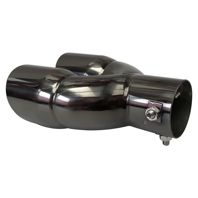 Punta De Escape Punta de escape doble de acero inoxidable Punta de silenciador de corte inclinado atornillable Titanio negro Ndcxsfigh Accesorios para autos y motos
